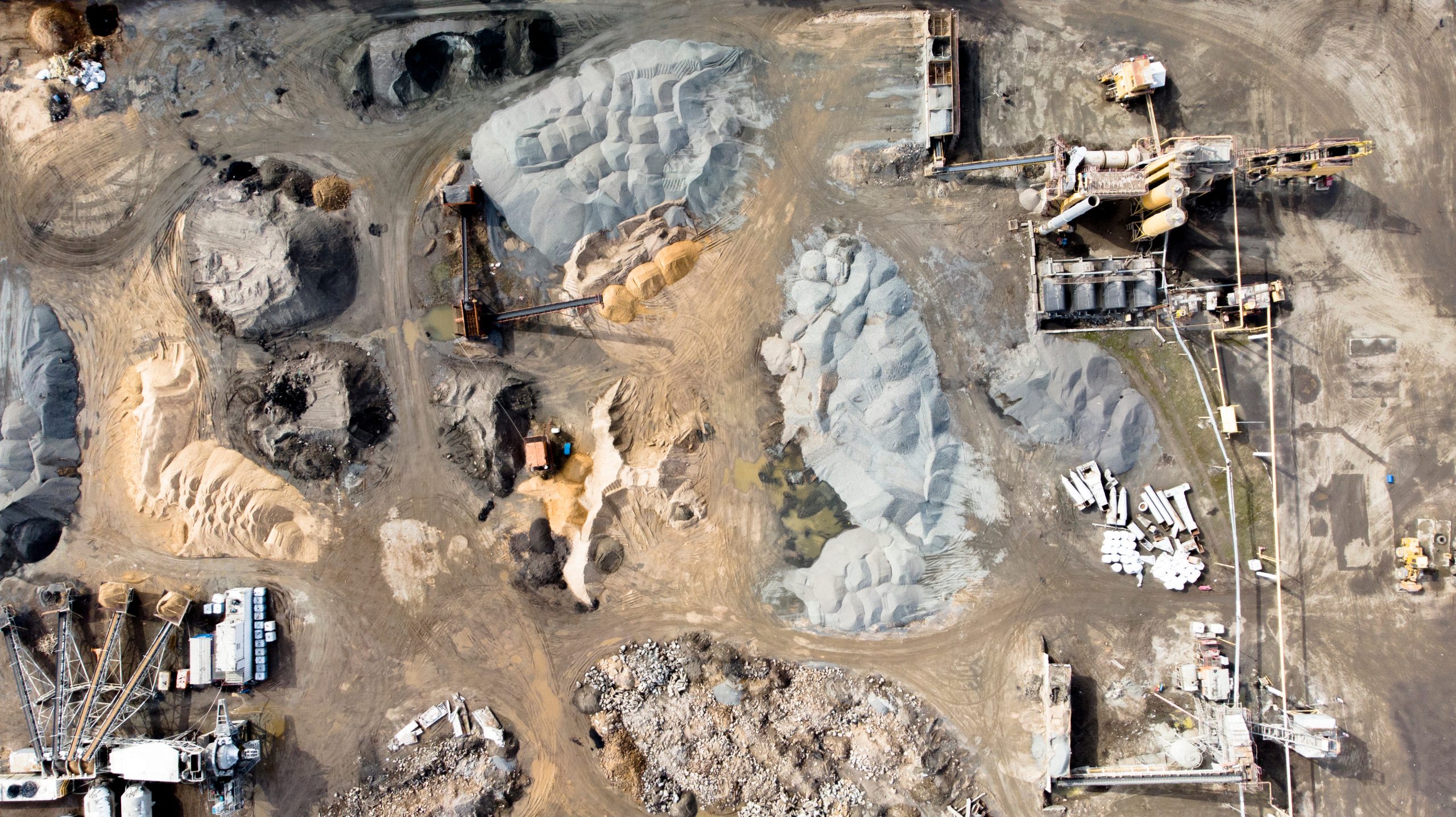Cement plant. Aerial top view cement plant factory manufacturing. Industry.